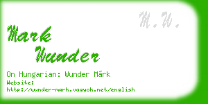 mark wunder business card