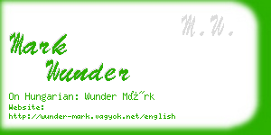 mark wunder business card